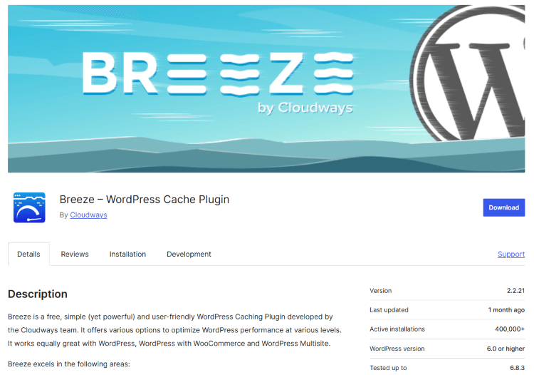 Breeze – WordPress Cache Plugin