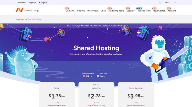 Namecheap hosting