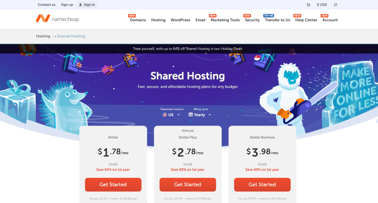 namecheap web hosting