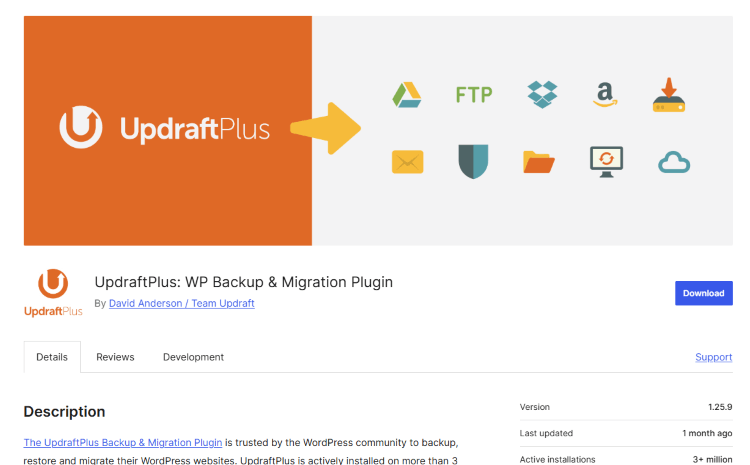 updraftplus plugin